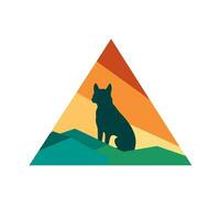 AI generated Animal emergency hospital filled colorful logo. Integrity business value. Mountain and dog simple illustration. Design element. Ai art for corporate branding vector