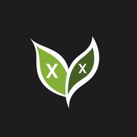 AI generated Eco-minded clothing store filled outline color initial logo idea. Saving nature. Letters inside leaves shape. Graphic design vector