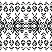 Aztec tribal vector background in black and white. Seamless ikat pattern. Traditional ornament ethnic style. Design for textile, fabric, clothing, curtain, rug, ornament, wrapping. photo