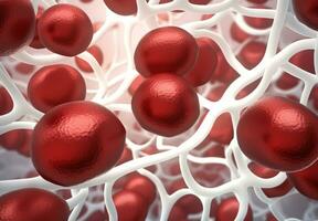 ai generado eritrocitos dentro el humano anatomía. un plétora de sangre células. libremente suspendido. internamente dentro el humano sistema. biológico ciencia, microorganismo estudiar, interno composición. foto