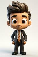 AI generated Businessman, boss, director, office worker. In the style of a 3D cartoon character. photo