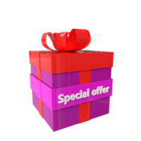 3d especial oferta con regalo caja - exclusivo ahorros y sorpresa dentro png