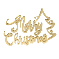 The Gold text  for Christmas or Holiday concept 3d rendering png