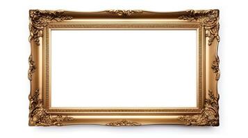 AI generated Antique Picture Frame Isolated on the White Background photo