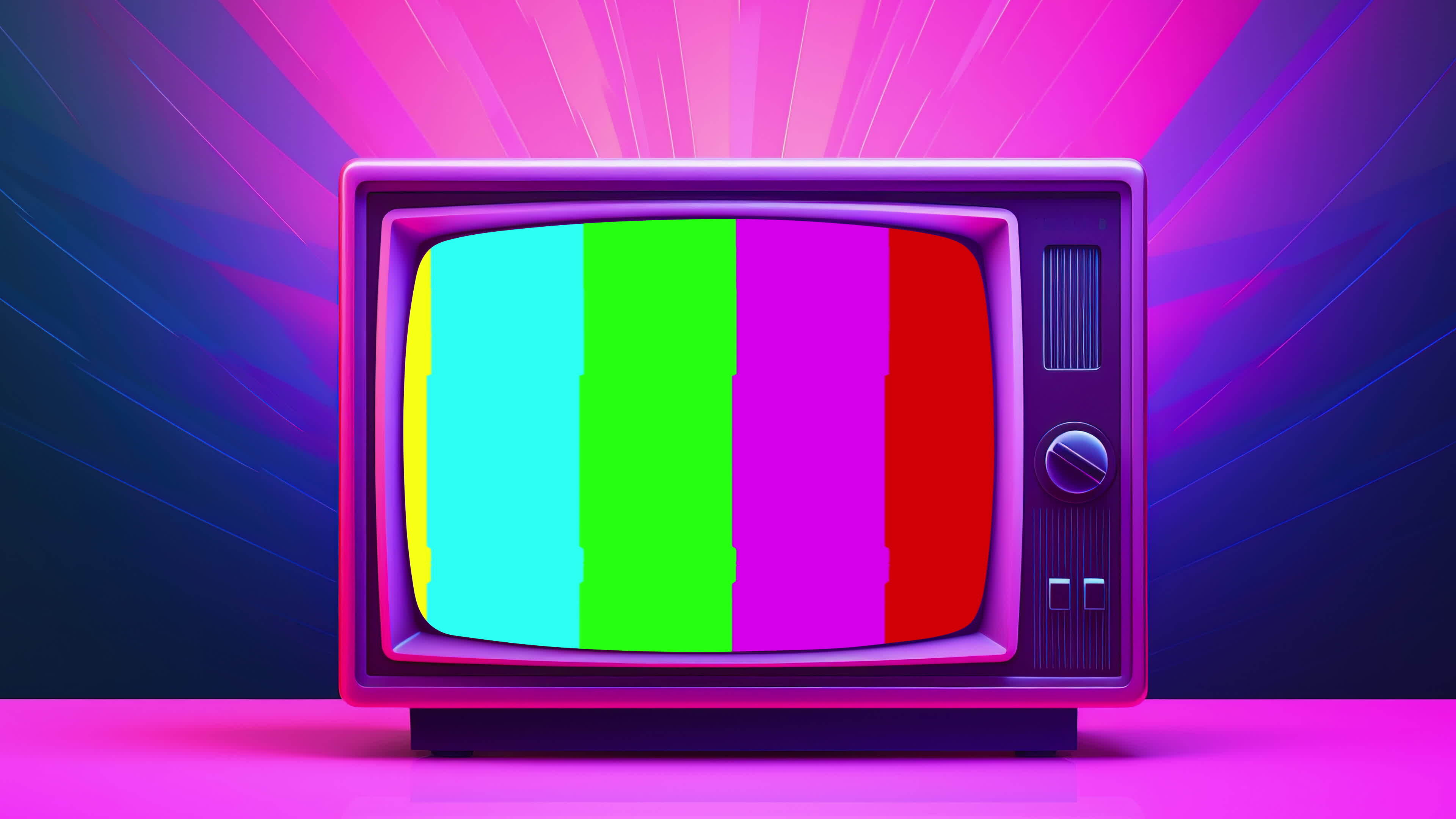 AI generated Old tv in pink blue gradient neon light. Retro colorful ...