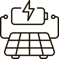 solar energy charge line icon symbol illustration png