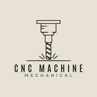 Cnc machine modern technology line art logo icon and symbol mechanical vector illustration design .