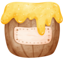 Cute Honey pot watercolor illustration png