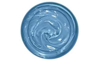 Blau Flüssigkeit im ein Schüssel auf ein transparent Hintergrund png