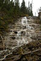 Aerial view of Angel's Staircase Falls in Yoho National Park photo