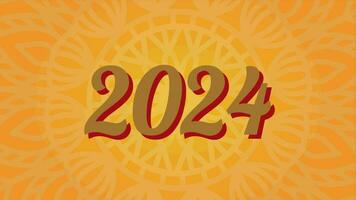 contento nuovo anno 2024 animato video