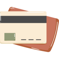 Yellow card and red wallet png