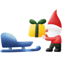 pequeño Papa Noel claus y regalo png