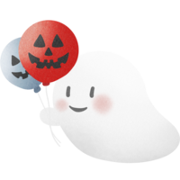 adorável fantasma e balão png