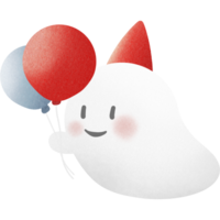 charmant fantôme et ballon png