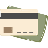 Yellow card and green wallet png