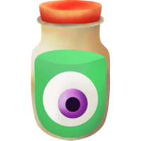 Purper oog in groen water png