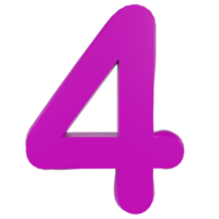 3d Rendering Of Number Four png