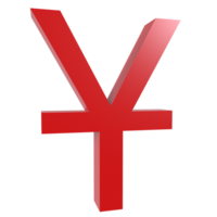 3d Rendern von Chinesisch Yuan Symbol png