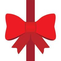 Red gift bow icon with ribbons for decorating gifts, surprises for holidays. Packing presents icon vector