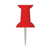 Red push pin icon isolated on white background. Vector illustration