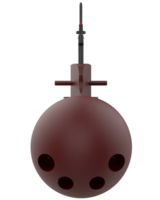 Submarine with label isolated on background. Ideal for large publications or printing. 3d rendering - illustration png