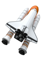 Space shuttle scene. Perspective view isolated on  background. 3d rendering - illustration png