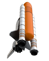 Space shuttle scene. Perspective view isolated on  background. 3d rendering - illustration png