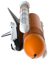 Space shuttle scene. Perspective view isolated on  background. 3d rendering - illustration png