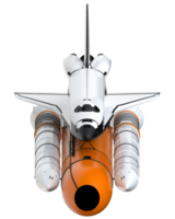 Space shuttle scene. Perspective view isolated on  background. 3d rendering - illustration png