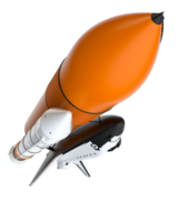 Space shuttle scene. Perspective view isolated on  background. 3d rendering - illustration png