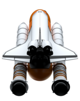 Space shuttle scene. Perspective view isolated on  background. 3d rendering - illustration png