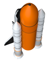 Space shuttle scene. Perspective view isolated on  background. 3d rendering - illustration png