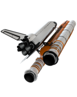 Space shuttle scene. Perspective view isolated on  background. 3d rendering - illustration png