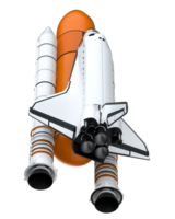 ruimte shuttle tafereel. perspectief visie geïsoleerd Aan achtergrond. 3d renderen - illustratie png