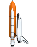 ruimte shuttle tafereel. perspectief visie geïsoleerd Aan achtergrond. 3d renderen - illustratie png