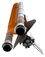 Space shuttle scene. Perspective view isolated on  background. 3d rendering - illustration png