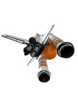 Space shuttle scene. Perspective view isolated on  background. 3d rendering - illustration png