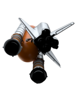 Space shuttle scene. Perspective view isolated on  background. 3d rendering - illustration png