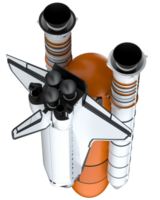 Space shuttle scene. Perspective view isolated on  background. 3d rendering - illustration png