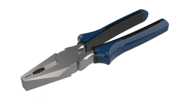 Pliers close-up scene isolated on background.  3d rendering - illustration png