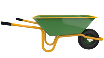 wheelbarrow isolated on background. 3d rendering - illustration png