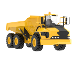 Articulated dump truck isolated on background. 3d rendering - illustration png