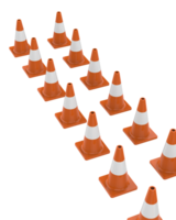 tráfego cone isolado em fundo. 3d Renderização - ilustração png