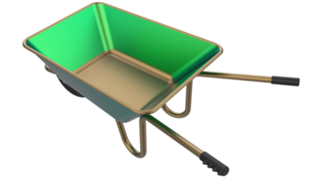 wheelbarrow isolated on background. 3d rendering - illustration png