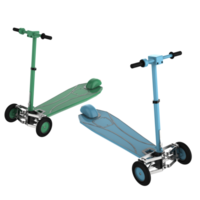 tres ruedas scooter de cerca escena aislado en antecedentes. 3d representación - ilustración png