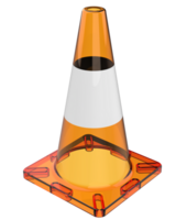 tráfego cone isolado em fundo. 3d Renderização - ilustração png