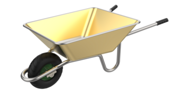 wheelbarrow isolated on background. 3d rendering - illustration png