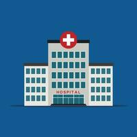 Hospital isolated on blue background, Vector illustration