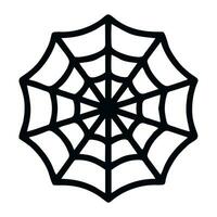 Spider web icon line isolated on white background. Vector illustration